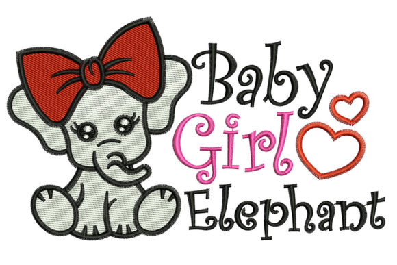 Baby Girl Elephant: A Festive Holiday Embroidery Pick