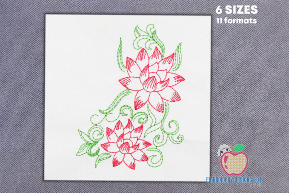Lotus Flower Set: Elevating Holiday Embroidery